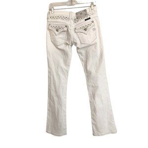 Miss Me Jeans White Bootcut Low Rise Embellished Bling